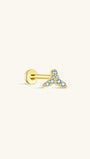 KOSINER Seaspritz 925 Sterling Silver Mermaid Tail Flat Back Stud