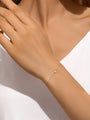 kosiner jewelry 14K Solid Gold Single Bezel Zircon Bracelet