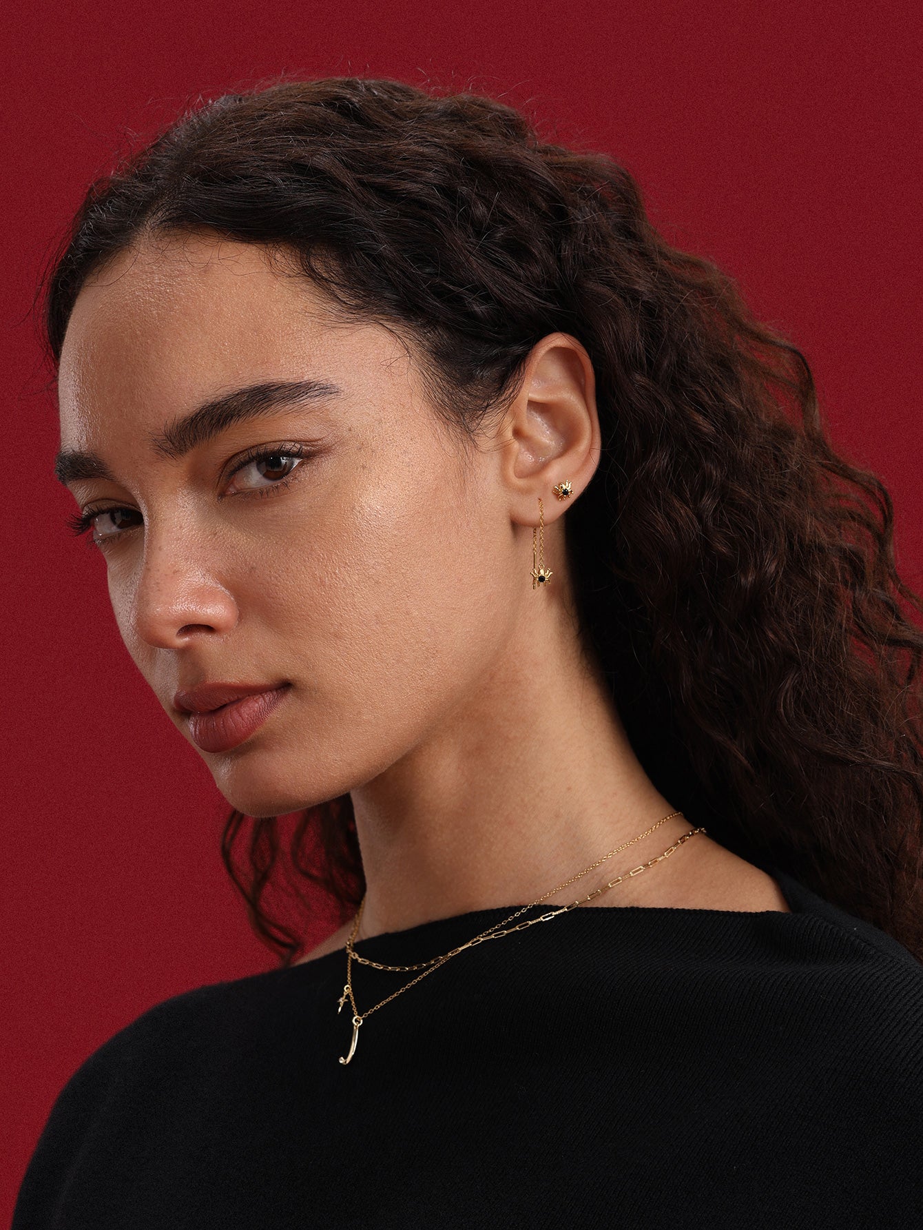 925 Sterling Zilver Halloween CZ Spider Chain Kwastje Oorbellen