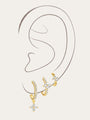 Kosiner 3-piece sterling silver hoop earring set with zircon floral charms.