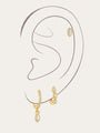 925 Sterling Silver Marquise Zirconia Hoop and Stud Earrings - 18K Gold Plated.