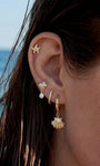 KOSINER Summer beach ocean-themed flat back ear piercing for ear stack