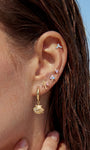 KOSINER Oceanic curated ear stack with palm tree stud