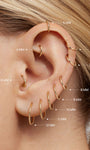 KOSINER 14K solid gold minimalist hoop earrings, seamless hinged clasp, hypoallergenic, tarnish-proof and not plated