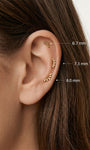 KOSINER 14K Solid Gold Glossy Petal Arc Flat Back Stud three size:6.7mm, 7.3mm, 8.0mm