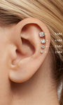 KOSINER 14K Solid Gold Minimalist Flat Back Stud, Hypoallergenic for Sensitive Ears,sizes (2/3/4/5mm), waterproof and not plated