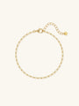KOSINER 18K Gold Vermeil Boyfriend Chain Bracelet, Dainty Thin Paperclip Link Adjustable Bracelet for Women, Minimal Stackable Gold Chain Jewelry