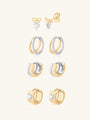kosiner jewelry Two Tone Chunky Hoop Earrings