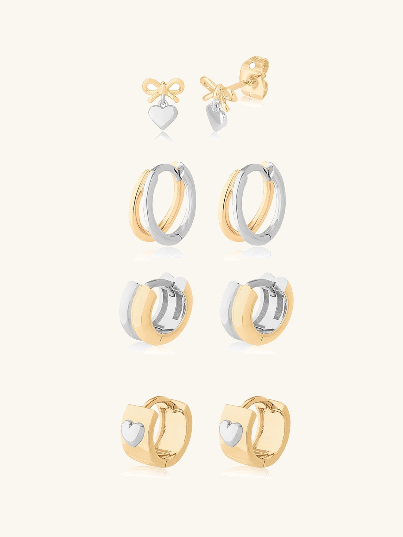 kosiner jewelry Two Tone Chunky Hoop Earrings