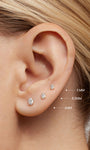 KOSINER 14K Solid Gold Oval-Cut Lab-Grown Diamond Flat Back Stud