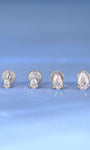 Kosiner Jewelry KOSINER 14K Solid Gold Pear Lab - Grown Diamond Flat Back Stud