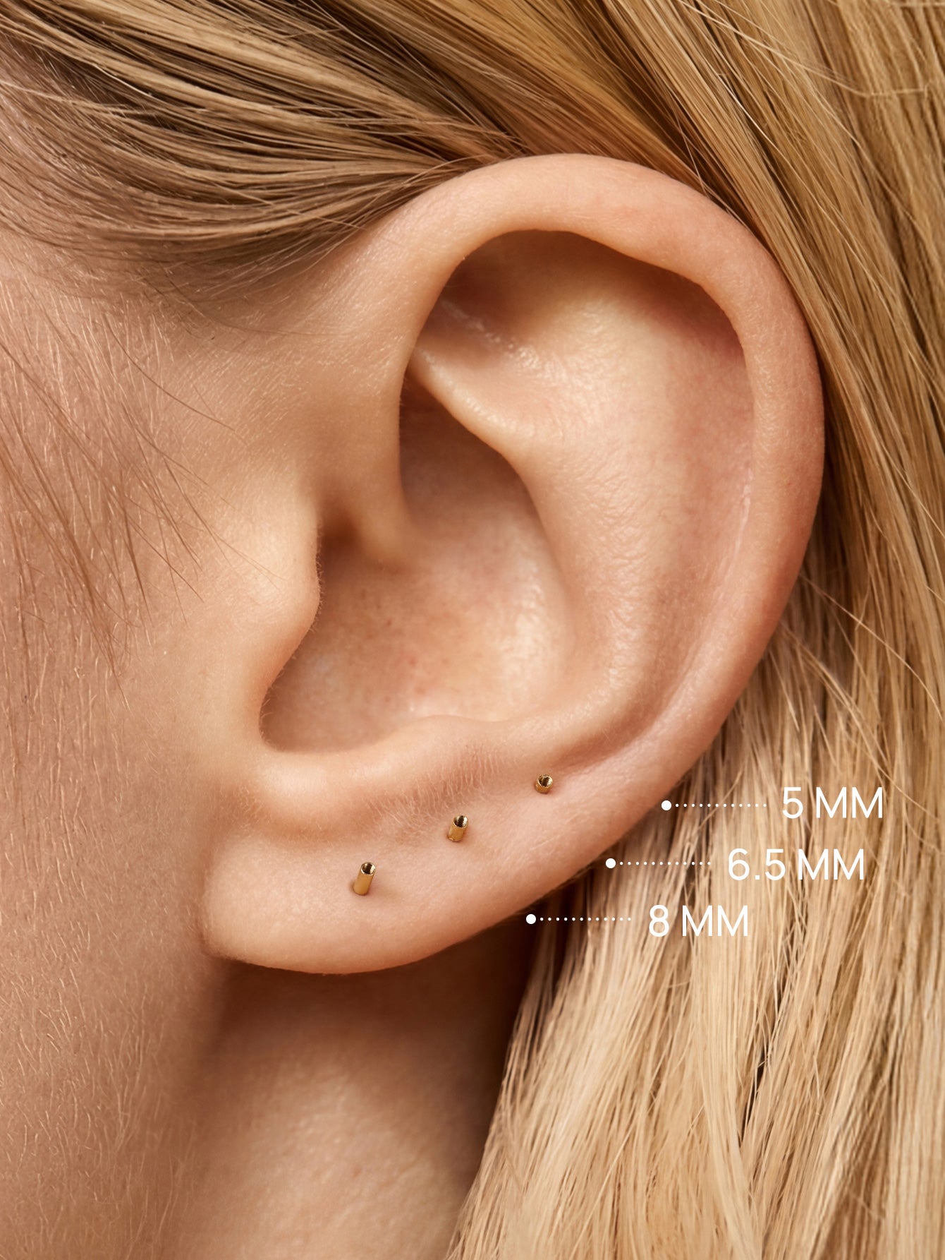 Base plana em ouro maciço 14K 5mm/6,5mm/8mm