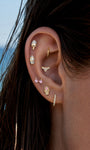 KOSINER Oceanic curated ear stack with blue bikini stud