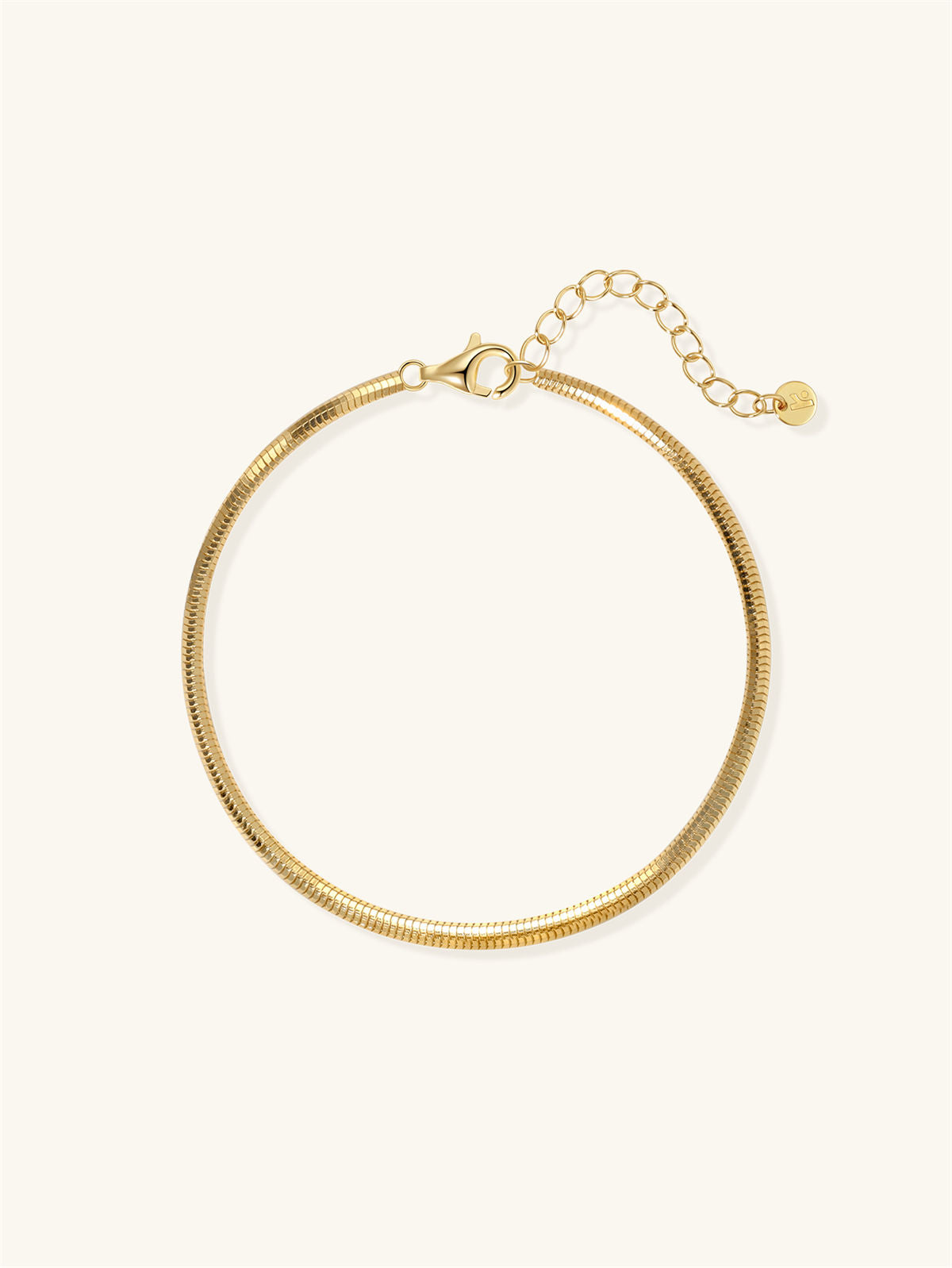 Kosiner Jewelry KOSINER 18K Gold Vermeil Classic Cobra Chain Bracelet