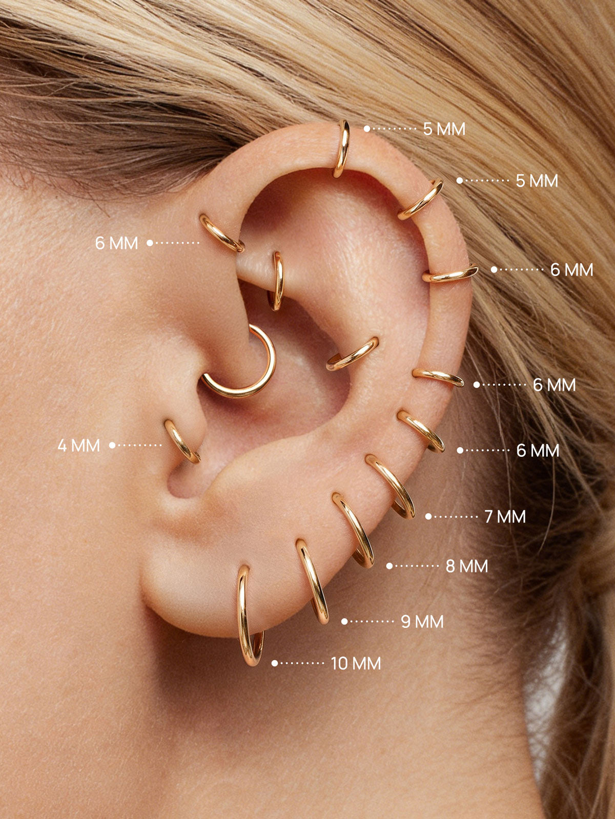 KOSINER 14K solid gold minimalist hoop earrings, seamless hinged clasp, hypoallergenic, tarnish-proof and not plated