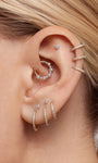 KOSINER 14K Solid Gold Delicate Pave Cluster Daith Clicker Hoop, Nickel-Free Waterproof Dainty CZ Paved Cartilage Piercing Jewelry for Women