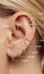 KOSINER Titanium Delicate Multi-Sized Hoop Earrings, 6/8/10/12mm, hypoallergenic and waterproof for sensitive ears