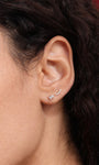 KOSINER delicate pave stud, perfect for helix, conch, tragus and curated ear stacking