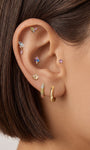 kosiner jewelry Gem Garden Blue Topaz Dangle Flatback in 14K Solid Gold
