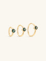 kosiner jewelry 14K Solid Gold Classic Moss Agate Hoop Earrings