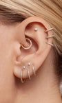 KOSINER Gold Half Stone Daith Clicker Hoop, Hypoallergenic Solid Gold Multi Piercing Ear Stack Accessories