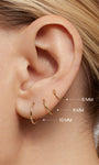 KOSINER 14K solid gold minimalist hoop earrings, multi-size options (6/8/10mm) with polished finish