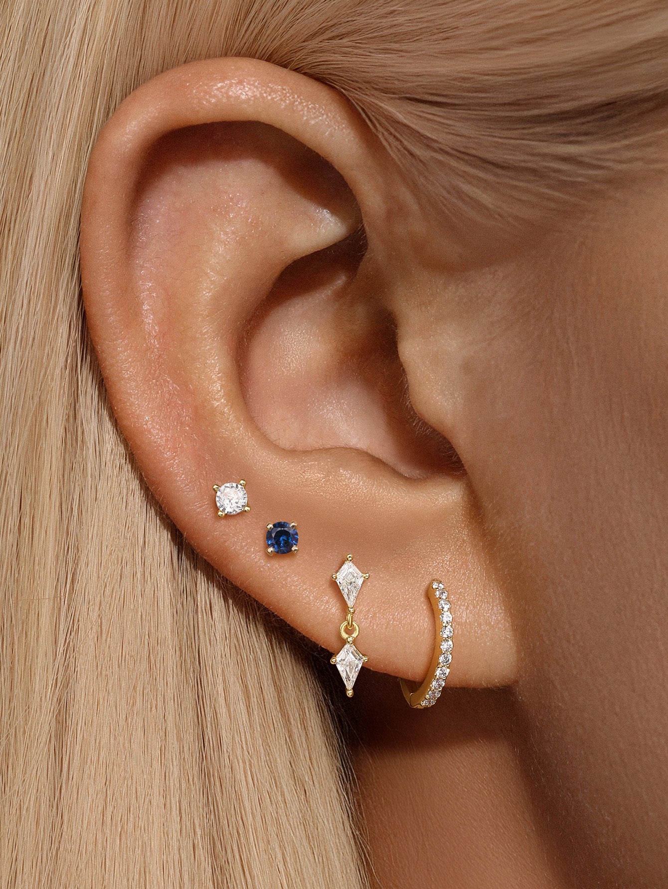 14K Solid Gold December Birthstone Stud
