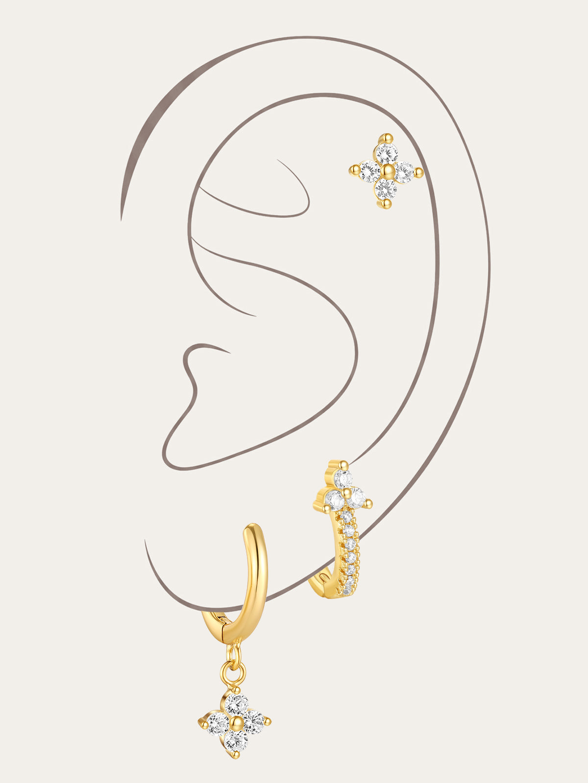 S925 Fashion Flower Earrings Hoops Collection - Kosinerjewelry