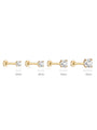 14K solid gold mini stud earrings with cubic zirconia in sizes 2mm to 5mm, showing flat back posts.