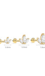 KOSINER 14K Solid Gold Delicate Marquise Trio Flat Back Stud with CZ