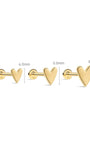 KOSINER three size glossy heart flat back studs: 4.0mm, 5.0mm, 6.0mm
