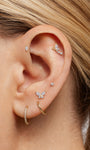 KOSINER Gold butterfly stud with cubic zirconia for minimalist everyday ear styling