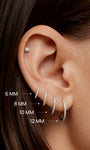 KOSINER Titanium Delicate Multi-Sized Hoop Earrings, 6/8/10/12mm, hypoallergenic and waterproof for sensitive ears