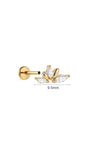 KOSINER blooming lotus flat back stud with 9.5mm design and screw-on back