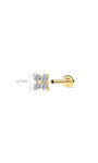 KOSINER Flower Lab-Grown Diamond Stud Size Guide (4.7mm), 14K Gold Flat Back Piercing Earring