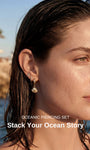 KOSINER Summer beach ocean-themed flat back ear piercing for ear stack