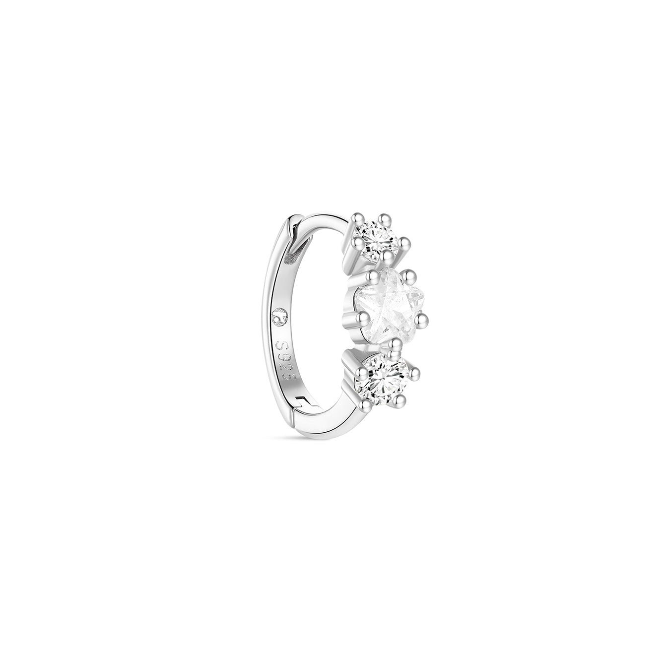 KOSINER 925 Sterling Silver Elegant Floral Hoop