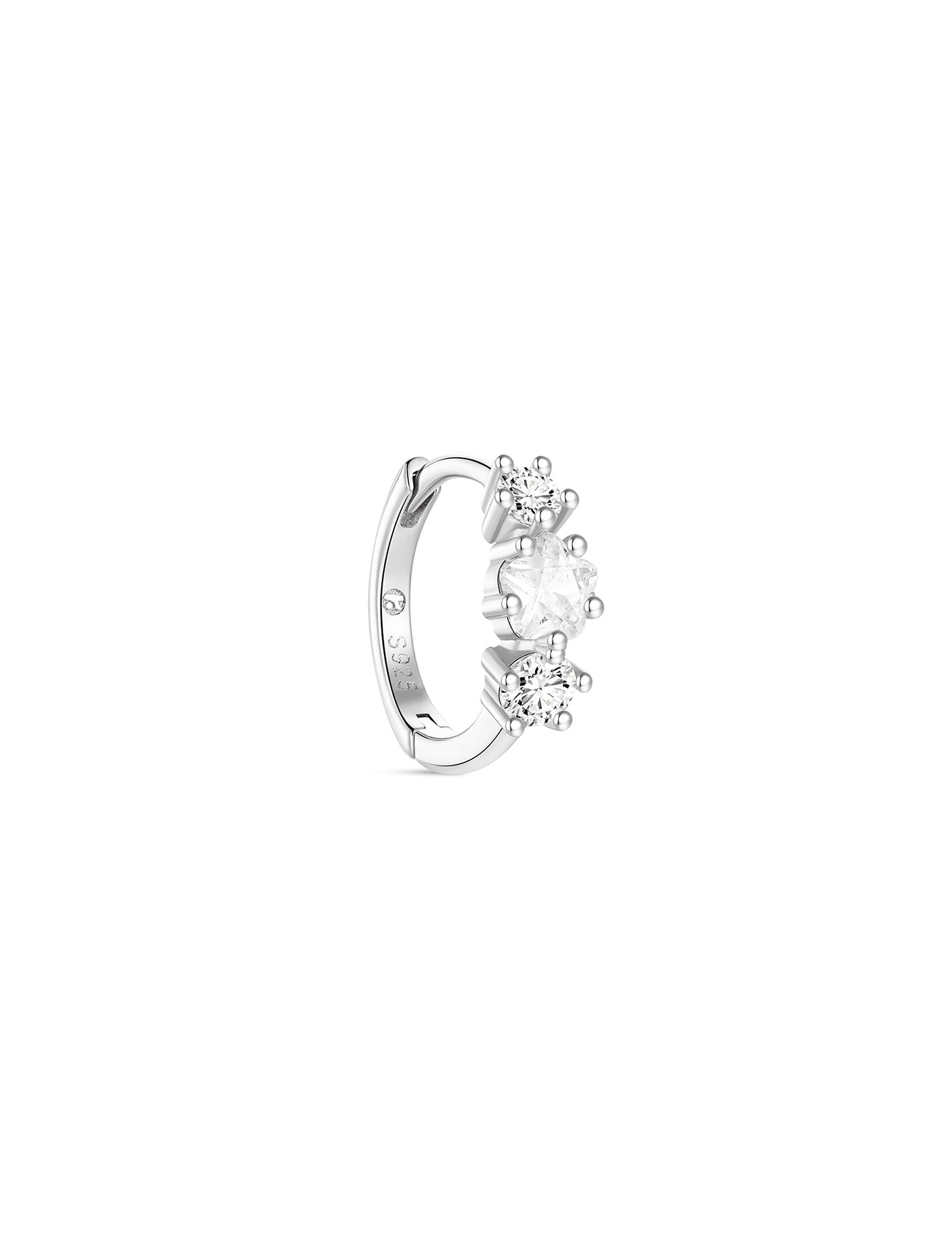 Kosiner Boucles d'oreilles créoles en argent sterling 925 avec fleurs de cerisier et zircone