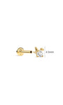 Side view of 4.5 mm Little Wonder 14K gold rabbit flat back stud