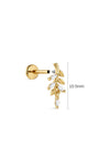 KOSINER olive branch marquise drop flat back stud with 10.5mm design and screw-on back