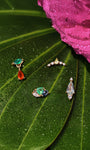 kosiner jewelry Gem Garden Agate Twist Drop Flatback in 14K Solid Gold