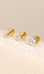 KOSINER multi-size round bezel lab-grown diamond flat back studs in 14K solid gold
