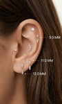 KOSINER 14K Solid Gold Dainty Marquise Opal Drop Flat Back Piercing Stud, Nickel-Free Waterproof Elegant Dangling Opal Cartilage Earring for Multi Ear Stack Piercing