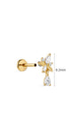 KOSINER olive branch pear drop flat back stud with 9.2mm design and screw-on back