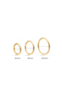 KOSINER 14K solid gold minimalist hoop earrings, multi-size options (6/8/10mm) with polished finish
