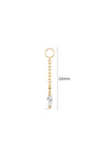 16mm total length size chart of 14K solid gold kite drop detachable CZ pendant charm, white background dimension reference
