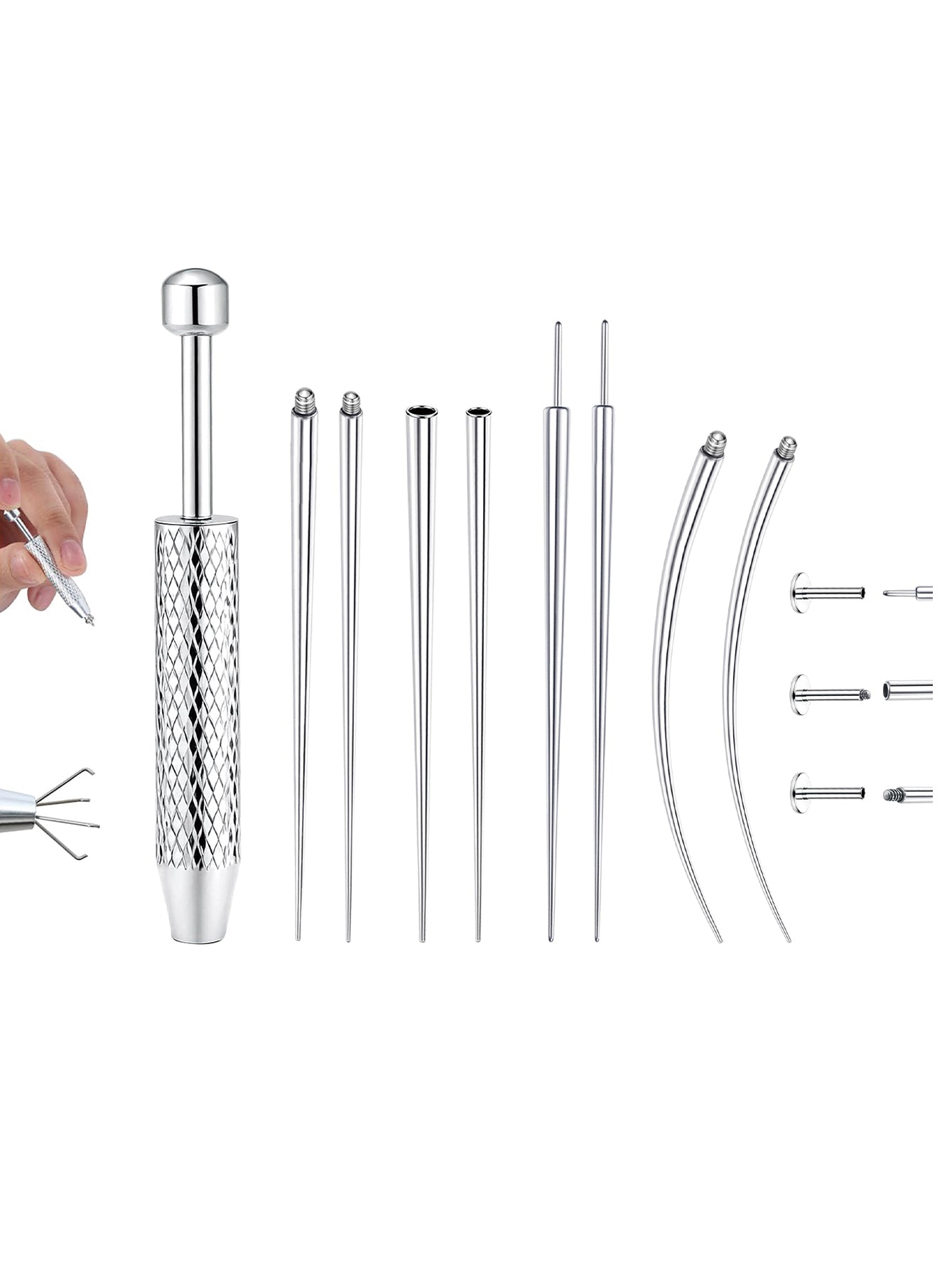 Tytanowe narzędzie do wprowadzania i przebijania stożkowych kulek