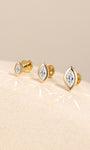 KOSINER multi-size marquise bezel lab-grown diamond flat back studs in 14K solid gold