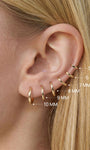 KOSINER 14K Solid Gold Minimalist Glossy Hoop, 5/6/7/8/9/10mm sizes for snug cartilage fit