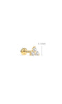 KOSINER 14K Solid Gold Minimalist Trinity Flat Back Stud:4.1mm height